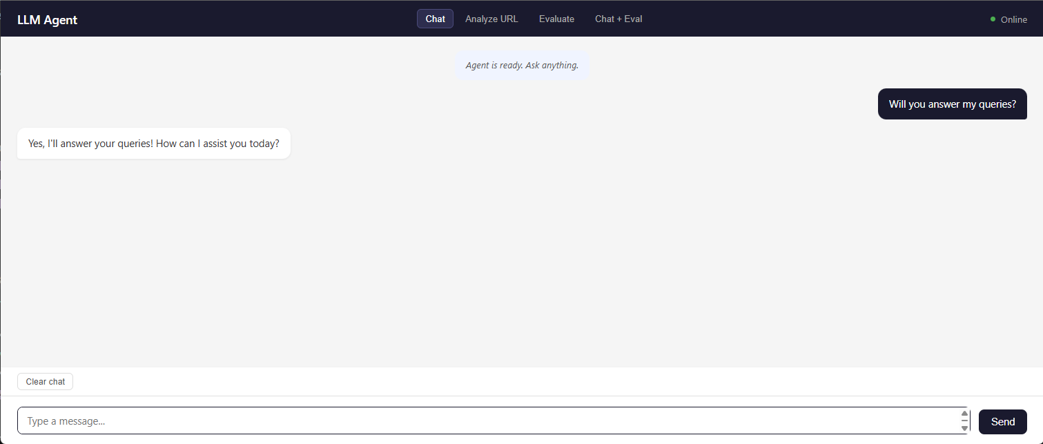 LLM Agent Template shell with sample query